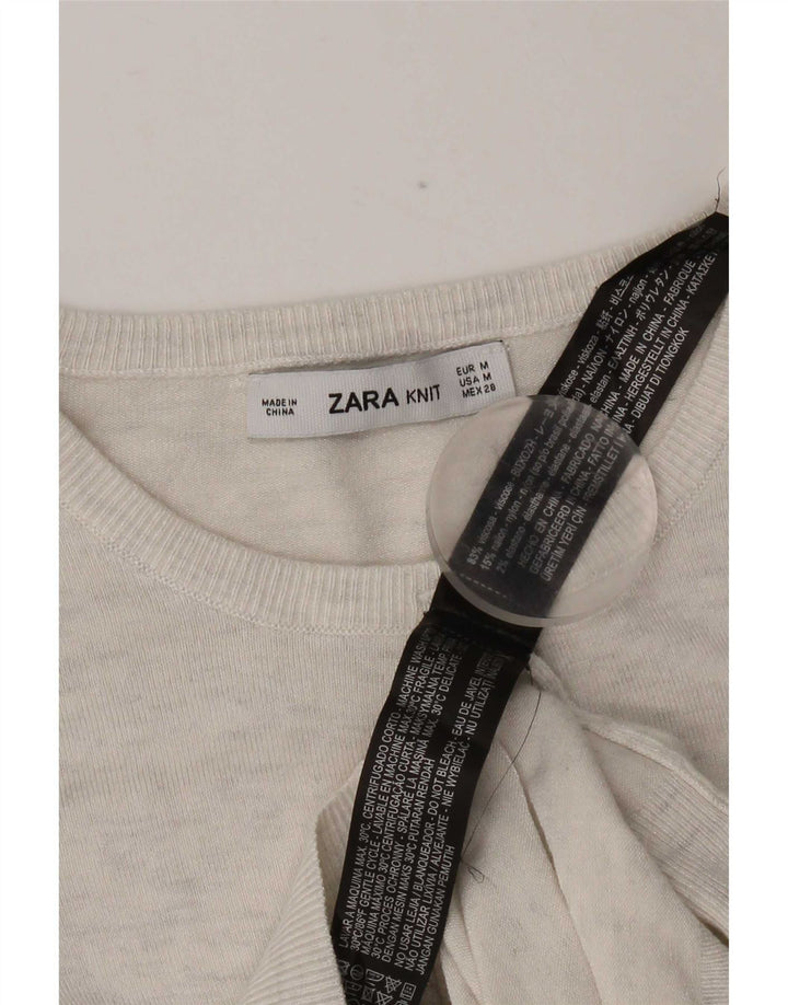 Zara ženski kardigan pulover UK 12 srednje sive pjegave viskoze