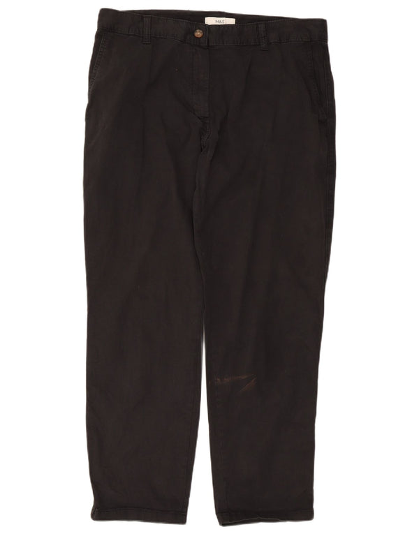 Marks & Spencer ženske ravne chino hlače UK 14 Large W34 L27 crne
