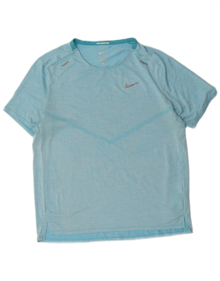 Nike Dri Fit majica s velikim plavim prugama od poliestera