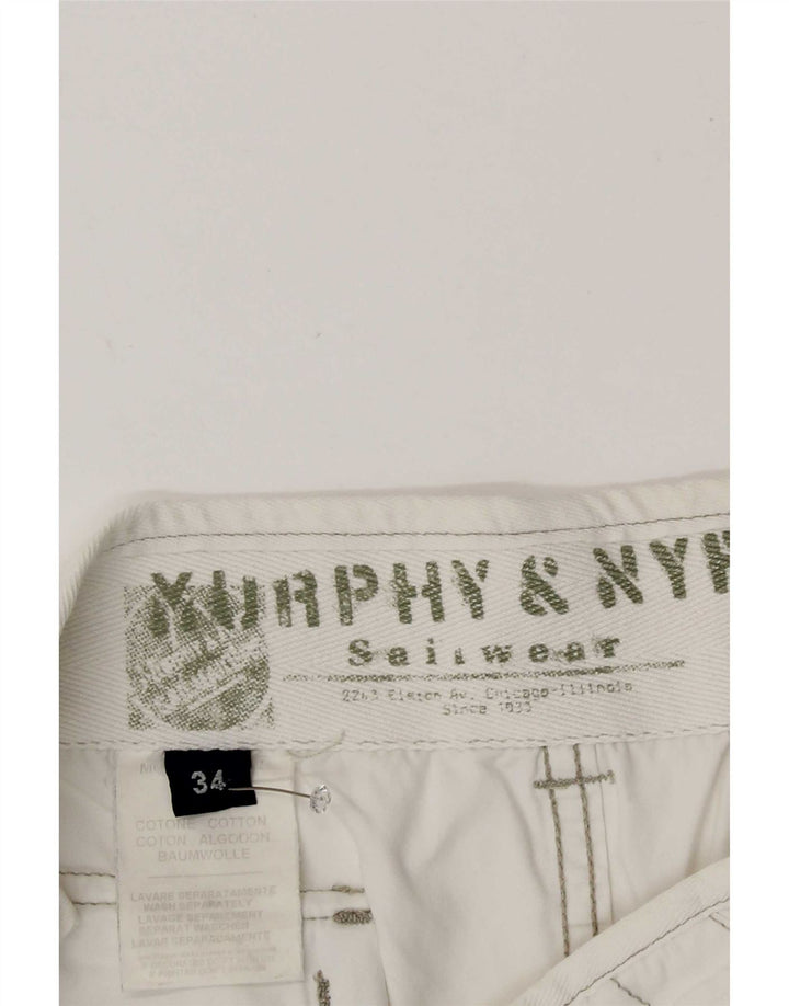 Murphy & Nye muške chino kratke hlače velike W34 bijeli pamuk