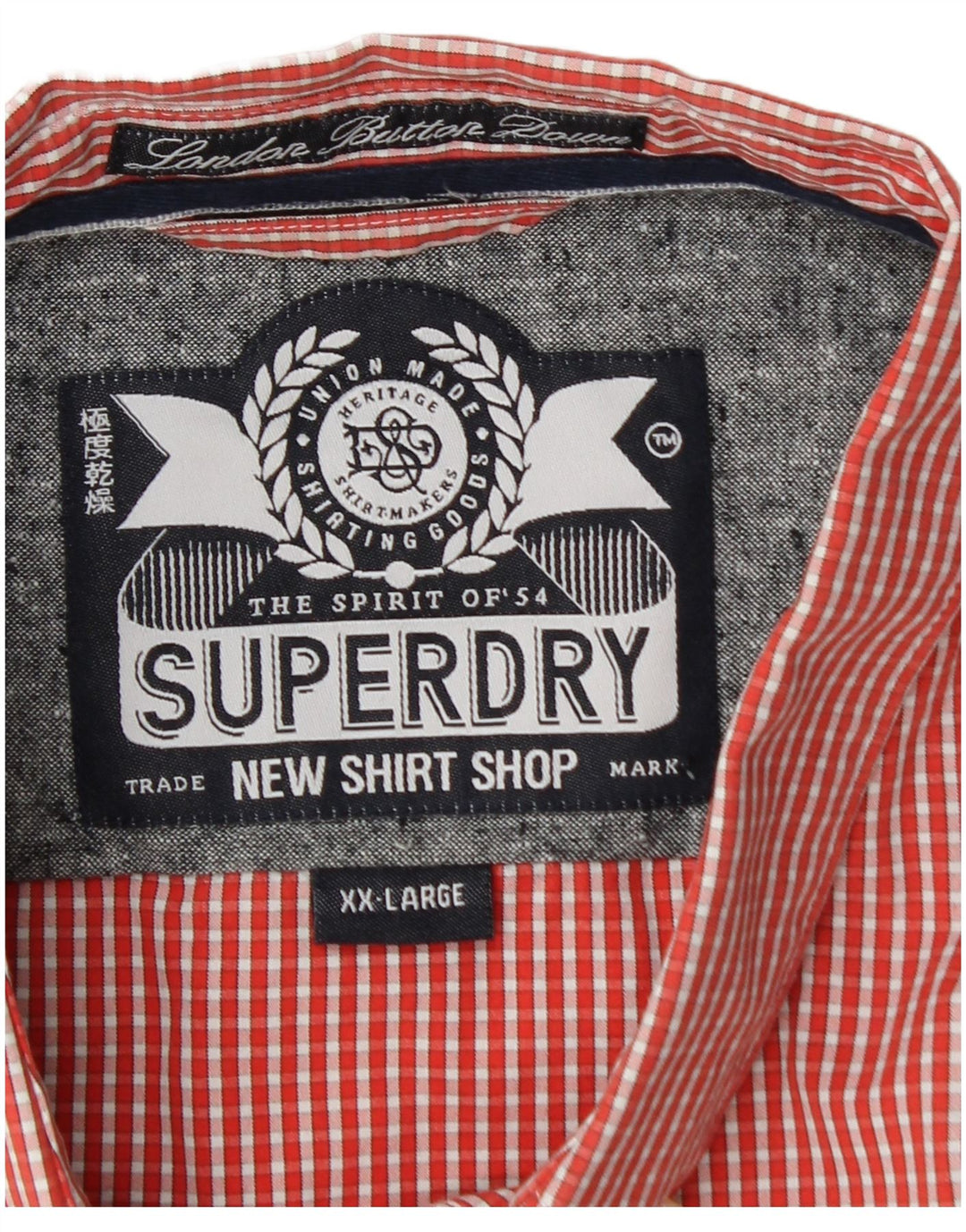 Superdry muška majica kratkih rukava 2XL crveni pamuk od ginghama