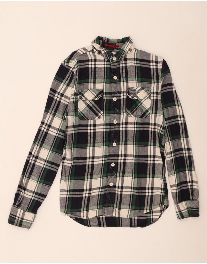 Superdry muška flanelska košulja, veliki tamnoplavi karirani pamuk