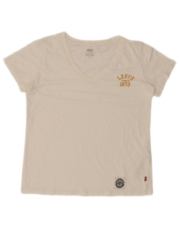 Levi's ženska majica kratkih rukava s grafičkim motivima, UK 10, mali bijeli pamuk