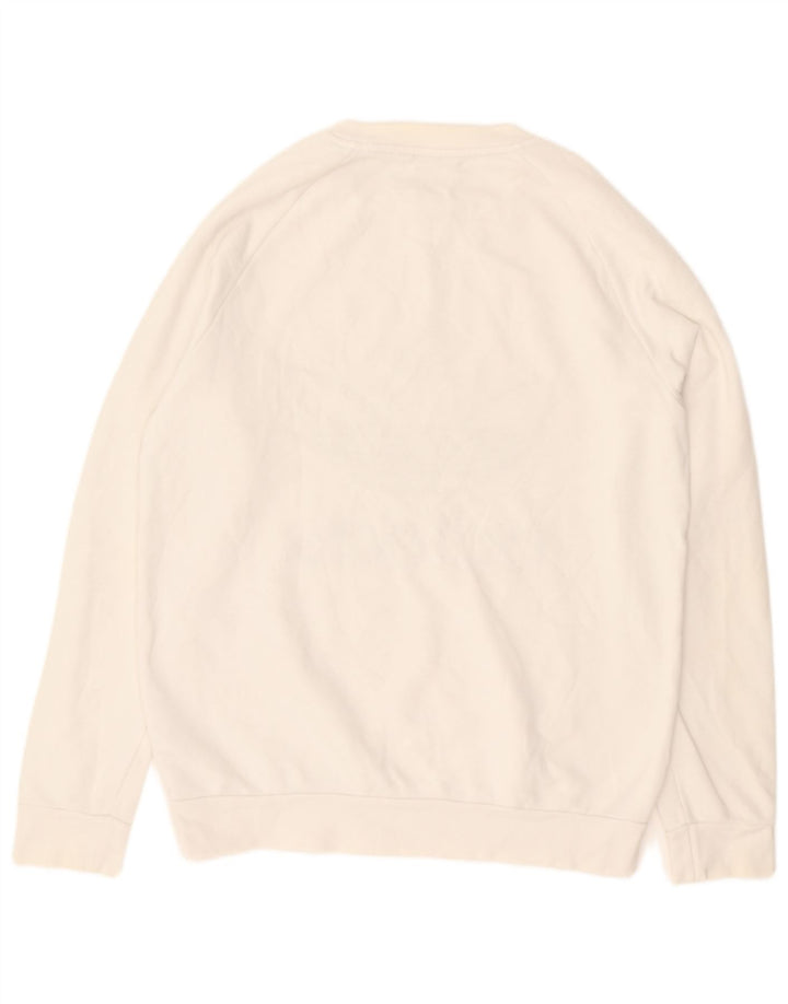 ADIDAS Mens Graphic Sweatshirt Jumper Small White Cotton