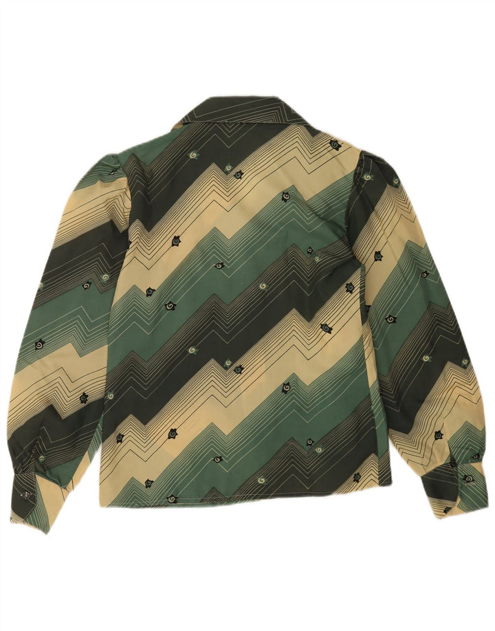 Vintage ženska košulja bluza IT 46 velika zelena geometrijska