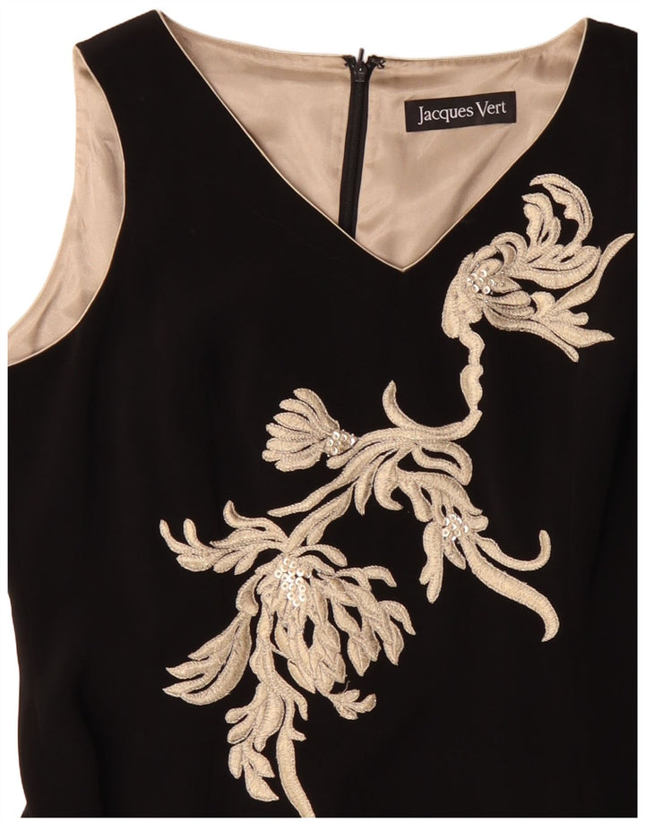 JACQUES VERT ženska maksi haljina bez rukava UK 14 velika crna poliester