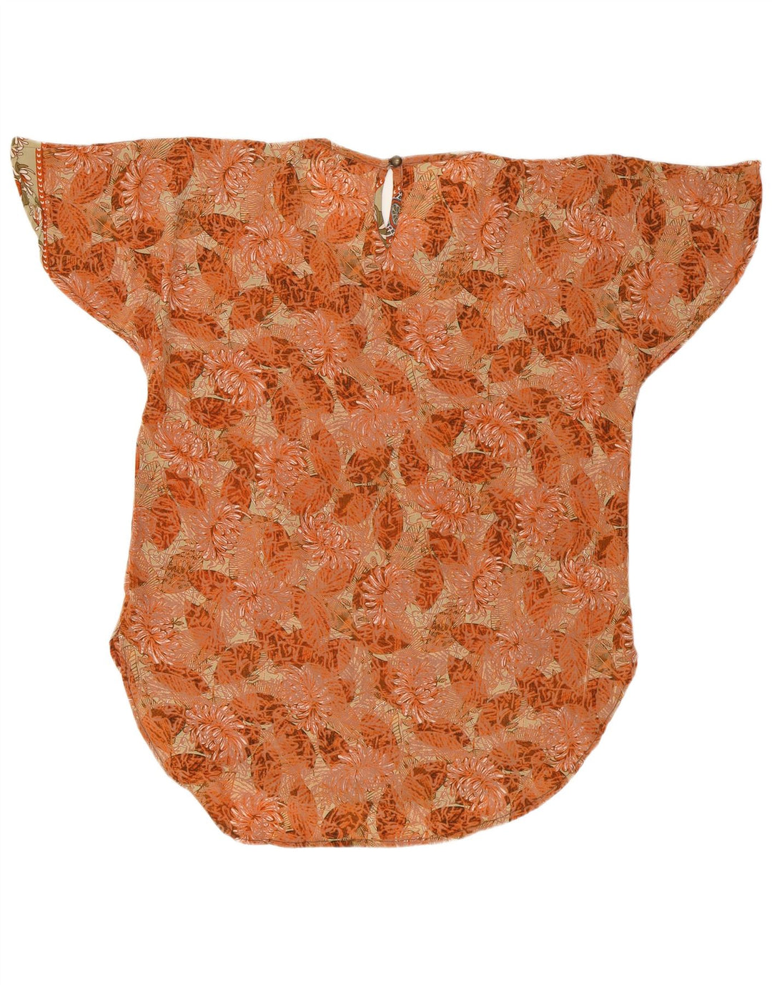 LAS MAREADAS Ženska prevelika bluza Top UK 10 Mala narančasta cvjetna svila