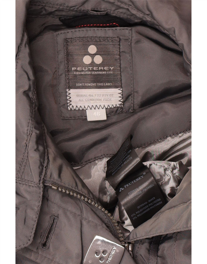 PEUTEREY Ženska podstavljena jakna s pojasom IT 46 Large Grey Polyamide Classic