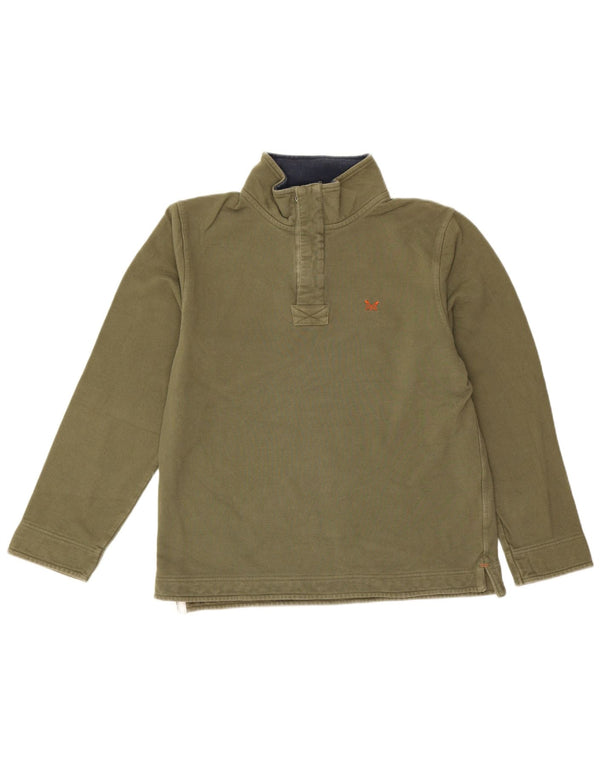 Crew Clothing Muška dukserica s izrezom s patentnim zatvaračem Srednji kaki pamuk