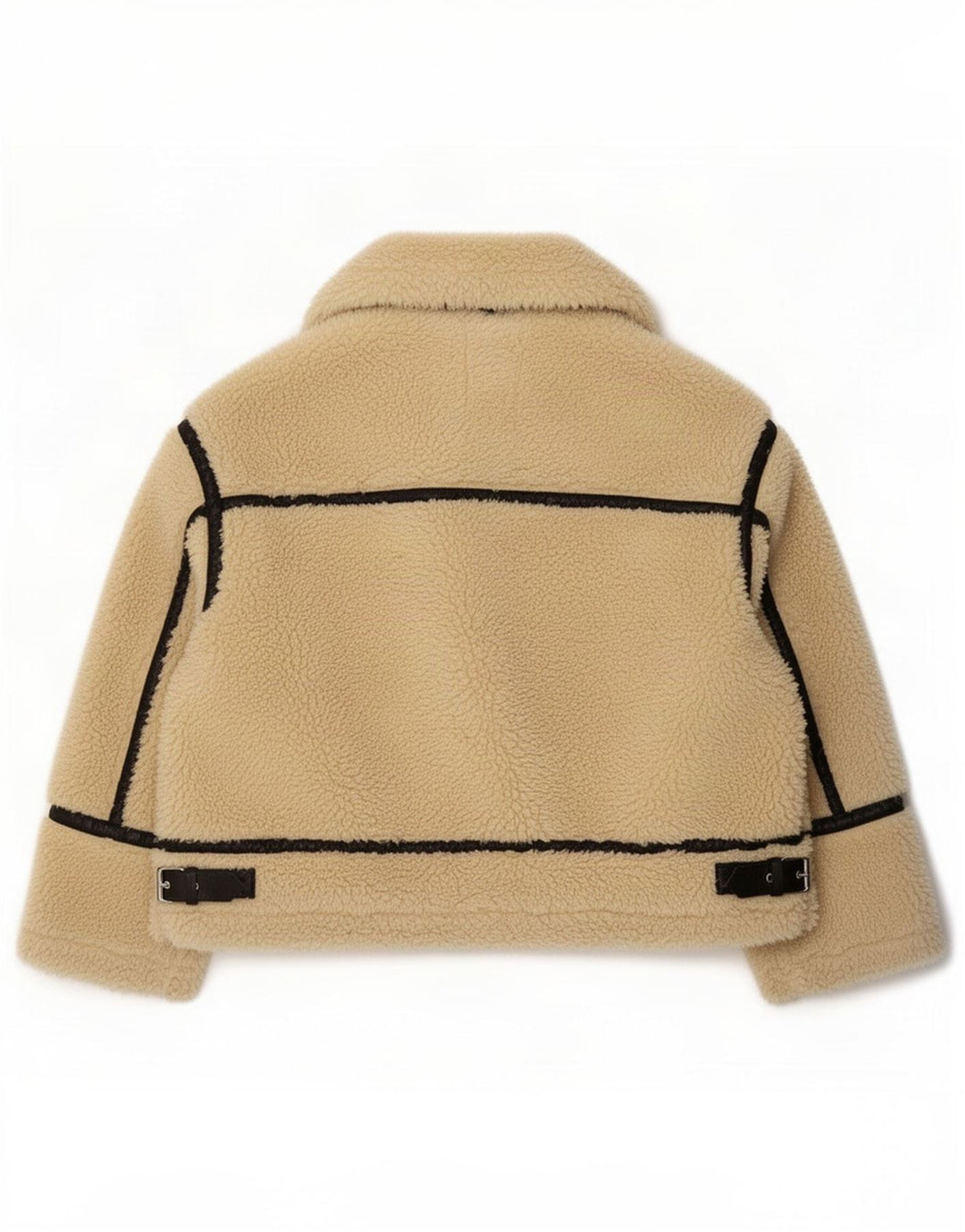 Zara ženska prevelika Sherpa jakna UK 14 Large Beige Colourblock