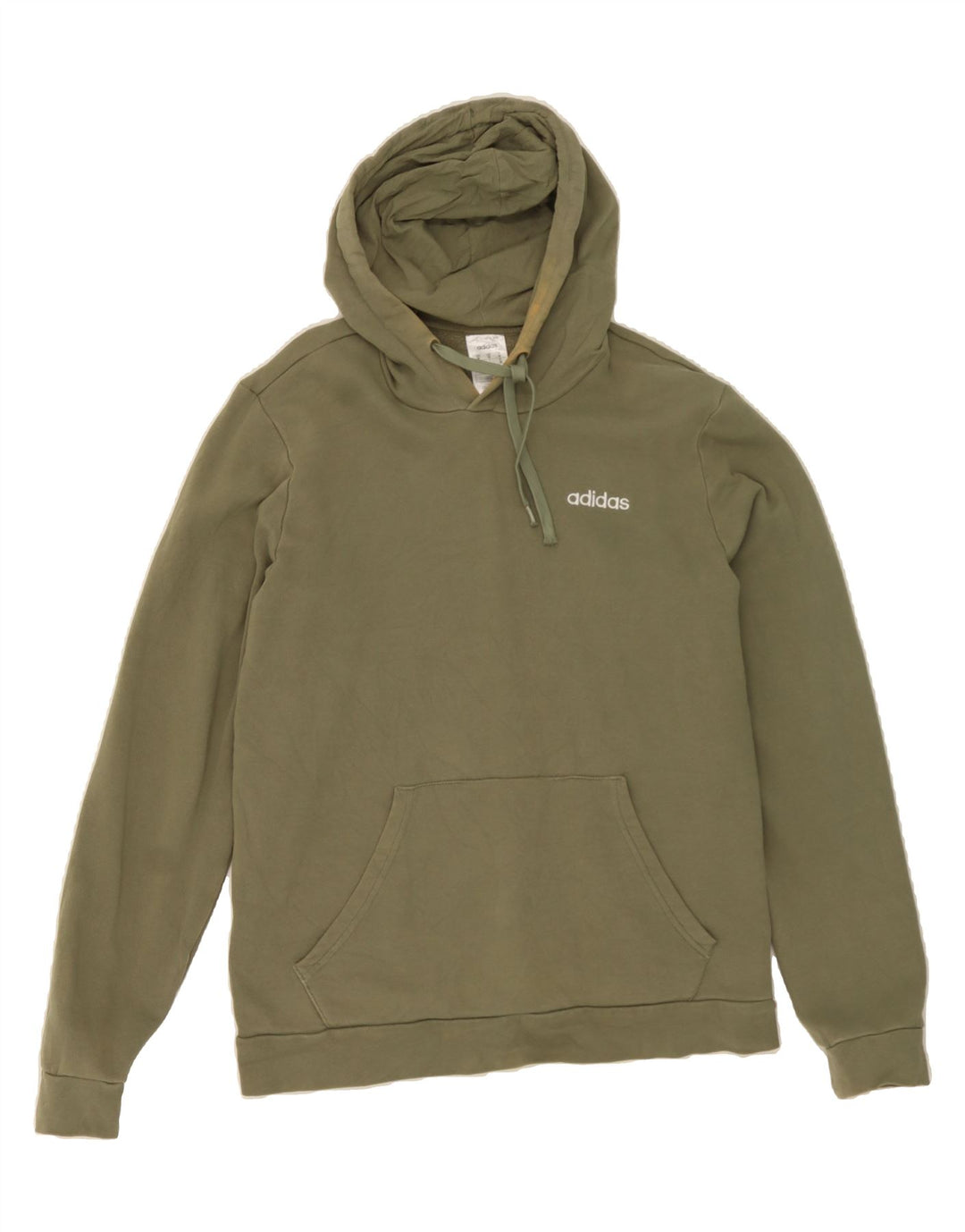 ADIDAS Mens Hoodie Jumper Medium Khaki Cotton Vintage Adidas and Second-Hand Adidas from Messina Hembry 