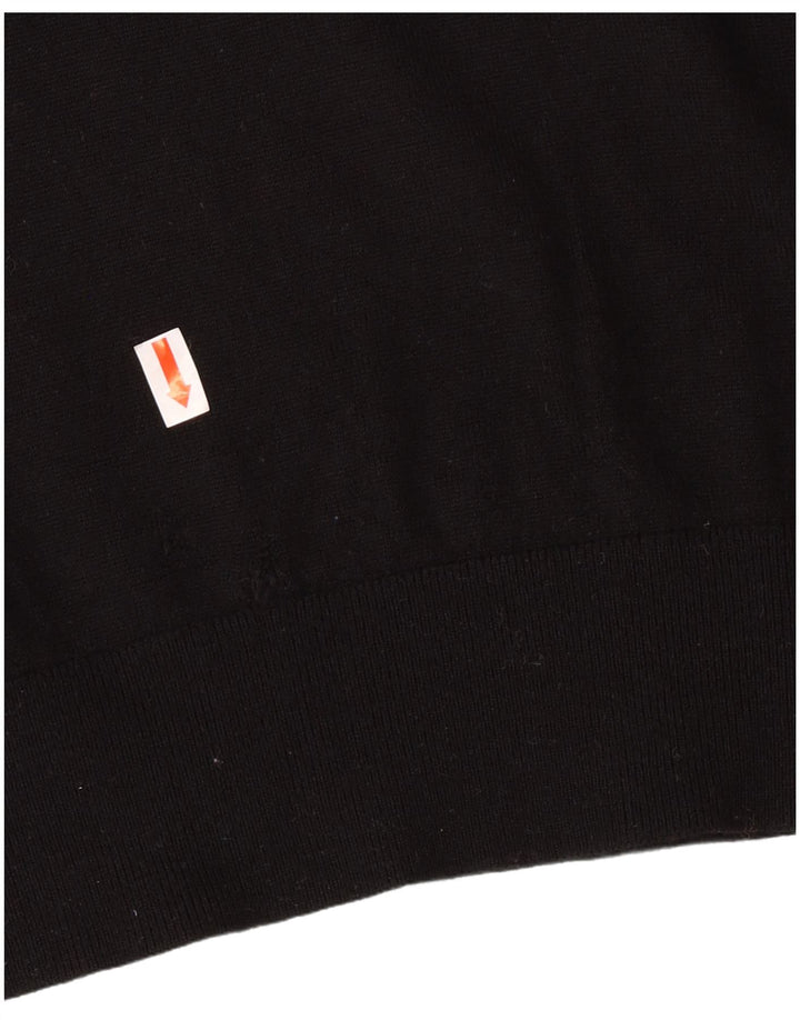 Armani Exchange muški pulover s rol izrezom Mali crni djevičanski vuneni