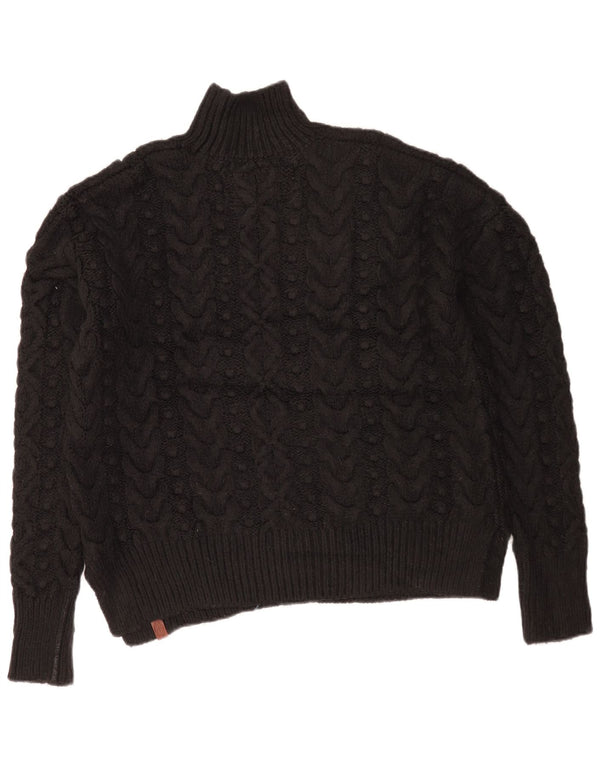 Superdry ženski veliki džemper s kornjačičastim ovratnikom UK 10 Mali crni