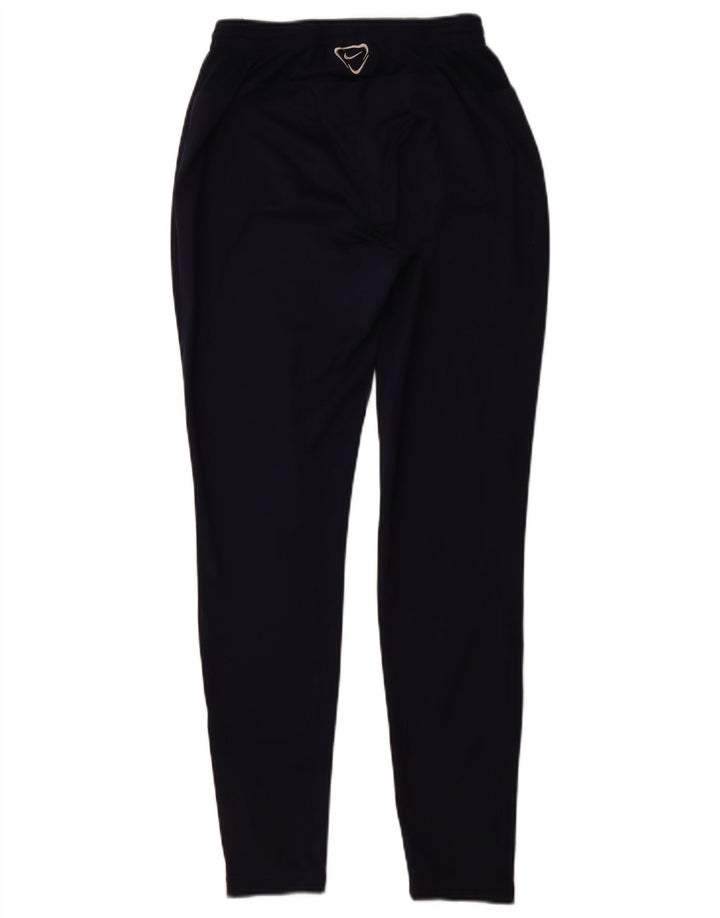 NIKE Ženske Dri Fit Trenirke Hlače UK 10 Male tamnoplave poliesterske
