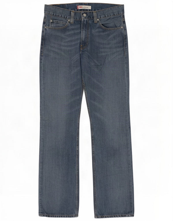 Levi's Mens 506 Standard Fit Straight Jeans W34 L36 Blue Cotton