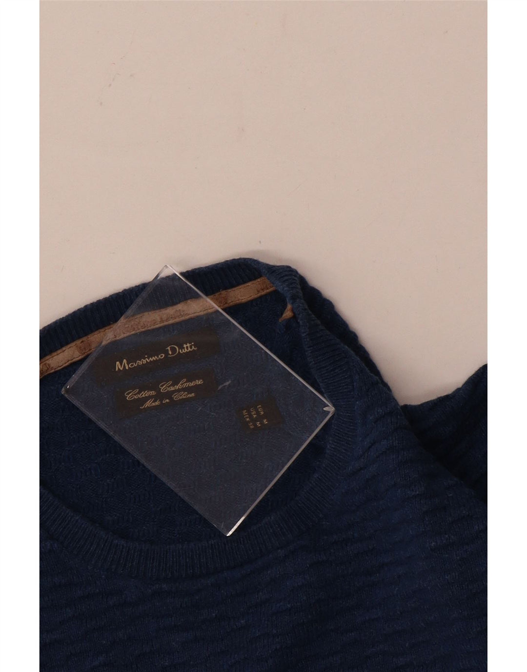 Massimo Dutti muški džemper s okruglim izrezom Srednje plavi pamuk