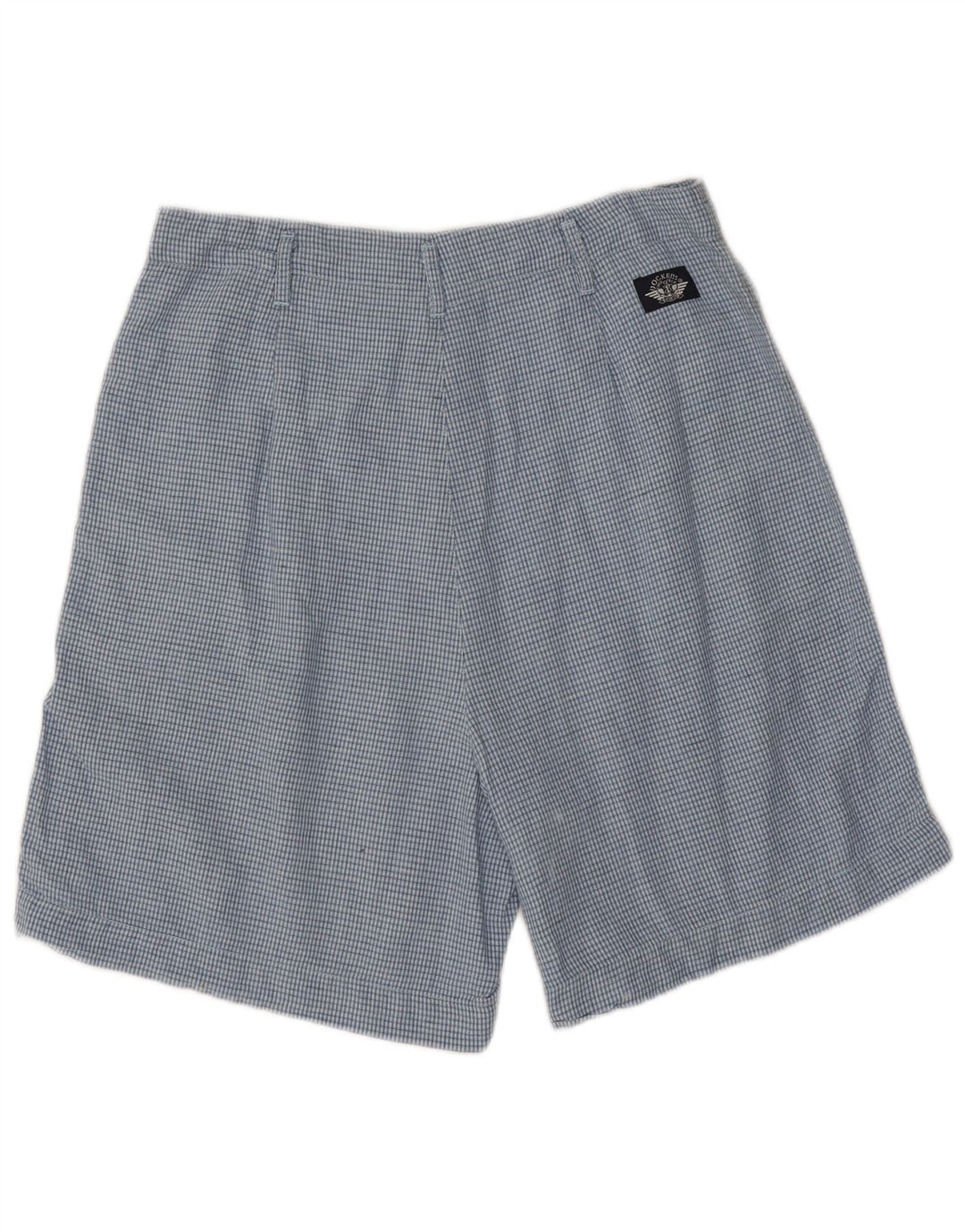 DOCKERS Ženske kratke chino hlače s visokim strukom US 12 Large W28 plave karirane