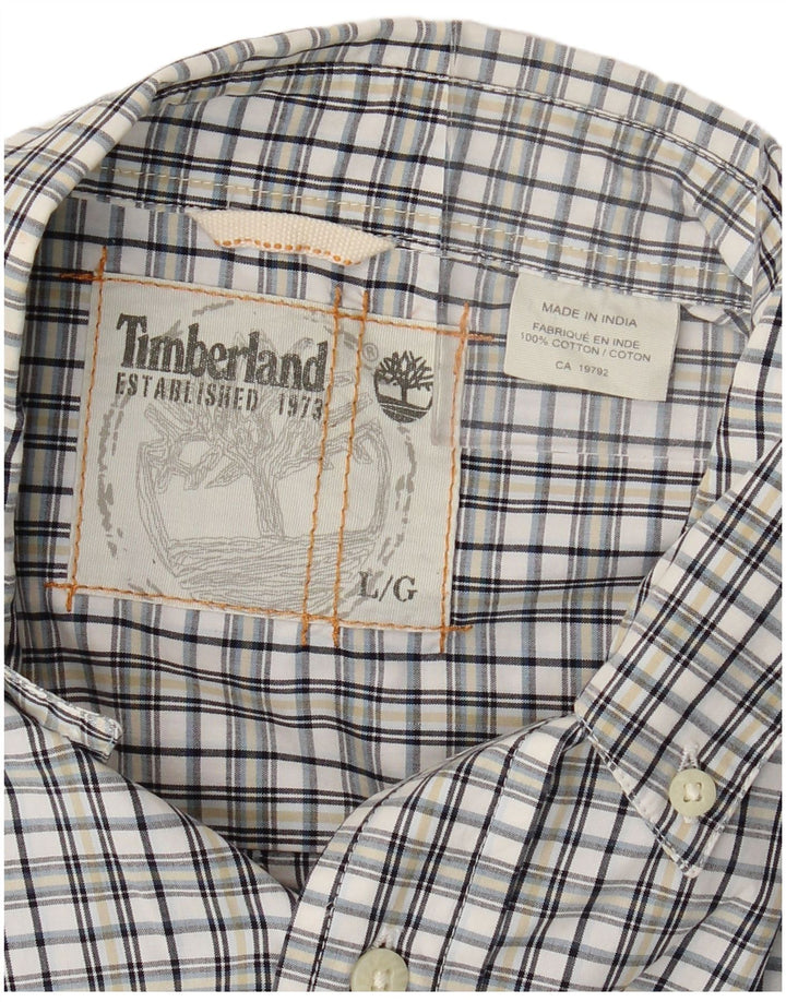 Timberland muška košulja veliki bijeli karirani pamuk