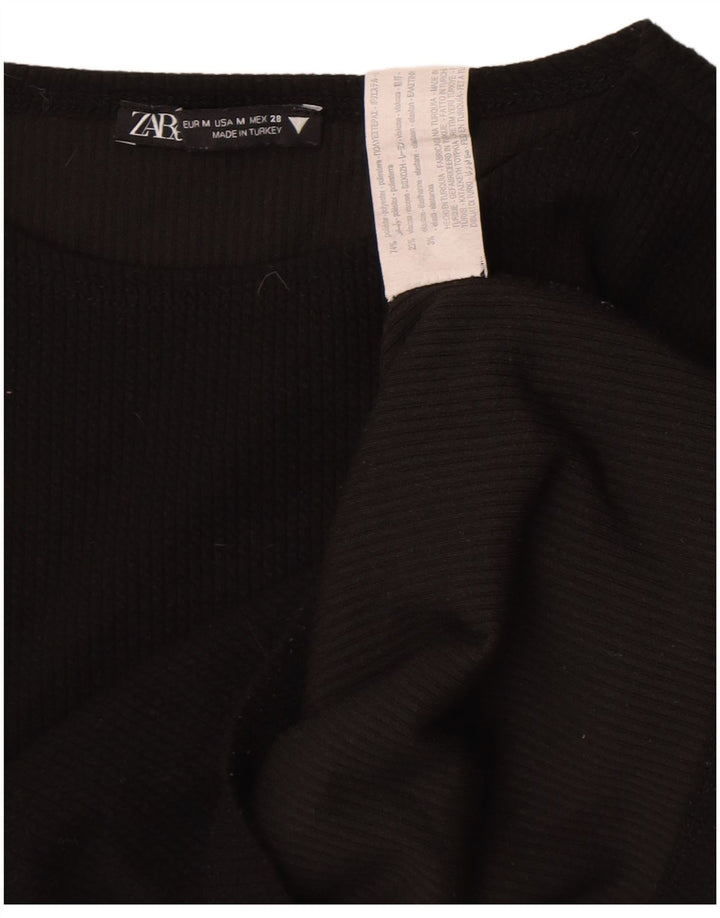 Zara ženski kratki rukav dugih rukava UK 12 srednji crni poliester