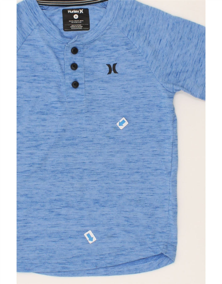 HURLEY Boys T-Shirt Top 5-6 Years Blue Cotton Vintage Hurley and Second-Hand Hurley from Messina Hembry 