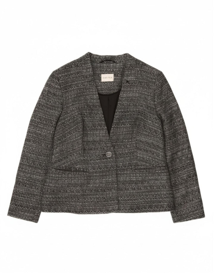 Eastex ženska jakna sako s 1 gumbom UK 12 srednje sivi pjegavi poliester