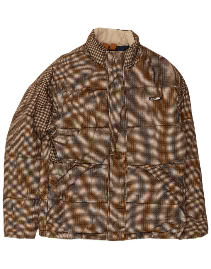 Jack & Jones muška podstavljena jakna UK 36 mali smeđi karirani poliester