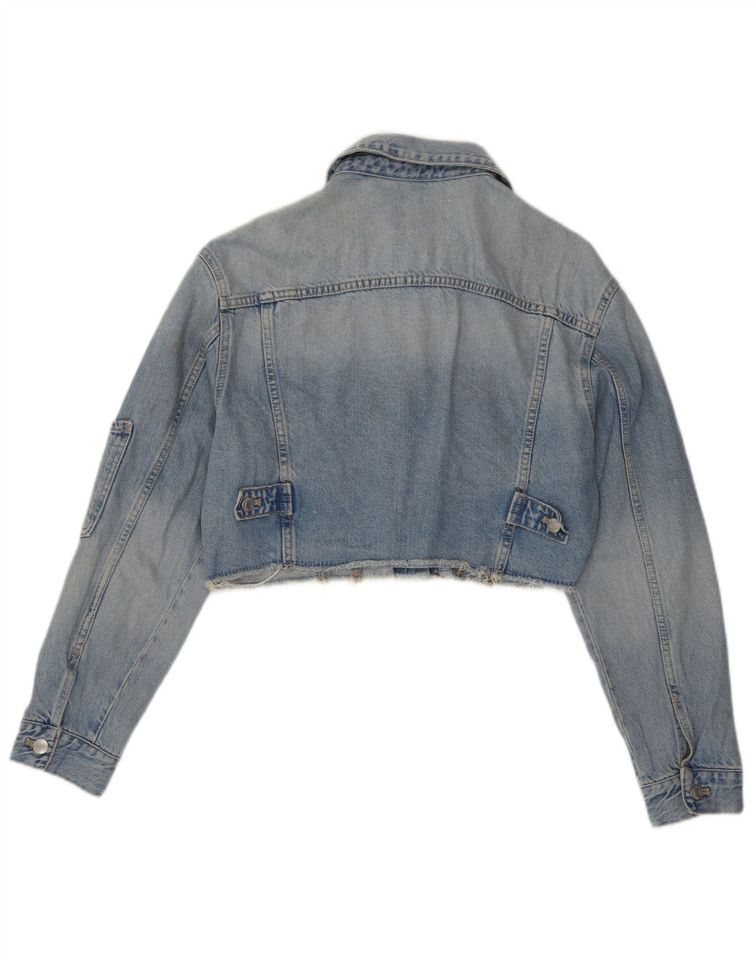 ZARA ženska kratka prevelika traper jakna UK 10 Small Blue Cotton