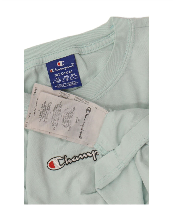 CHAMPION Ženska skraćena majica kratkih rukava s grafičkim motivima UK 14 srednje tirkizni pamuk