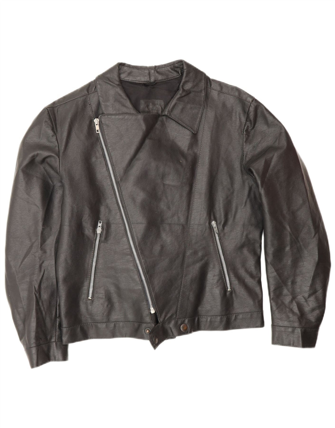 Vintage muška kožna biciklistička jakna UK 38 srednje crna