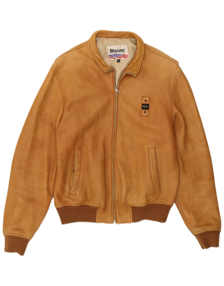 Blauer ženska kožna bomber jakna UK 18 XL smeđa koža