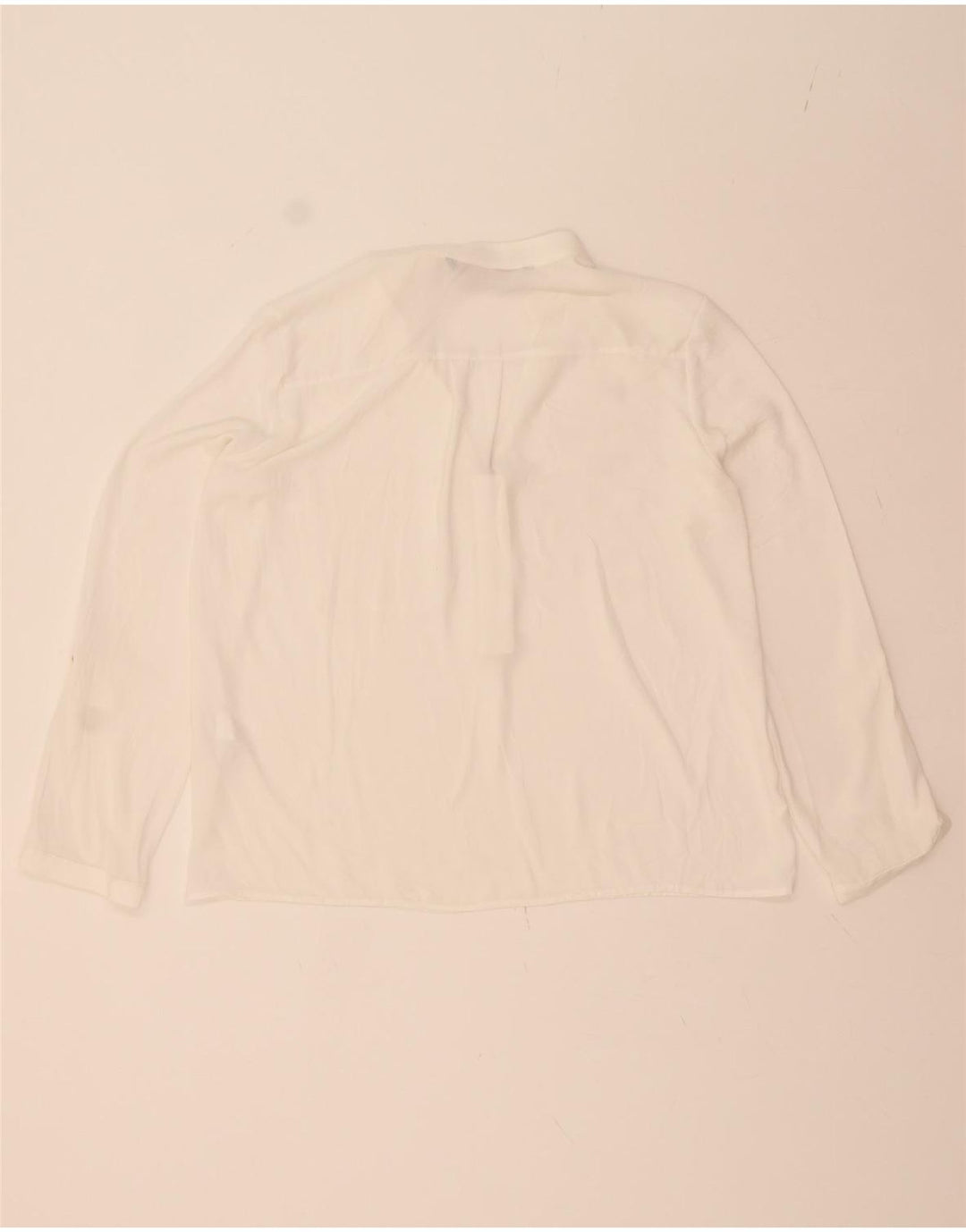 ZARA Womens Long Sleeve Blouse Top UK 14 Medium White Polyester Vintage Zara and Second-Hand Zara from Messina Hembry 