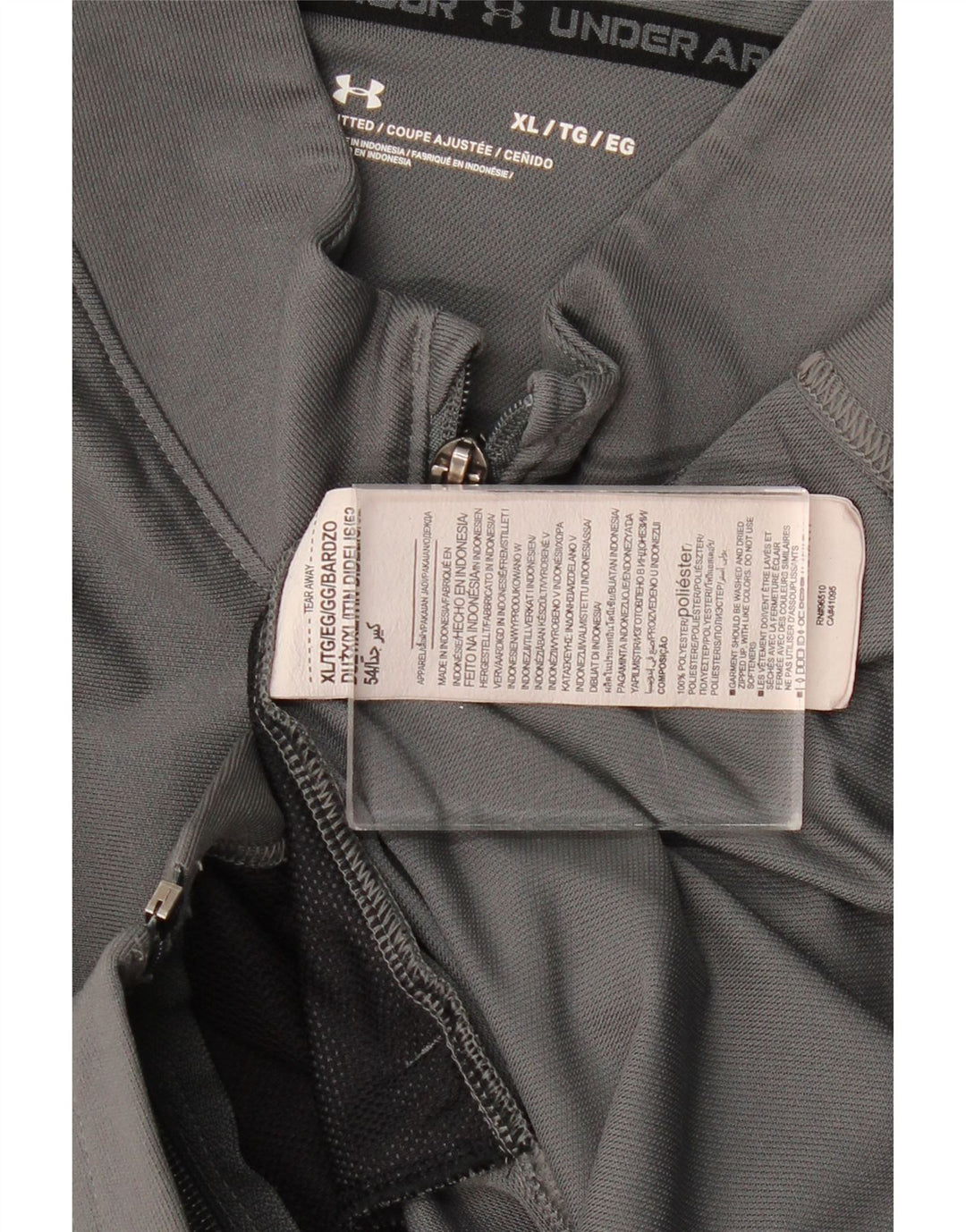 UNDER ARMOUR Mens Fitted Tracksuit Top Jacket XL Grey Polyester