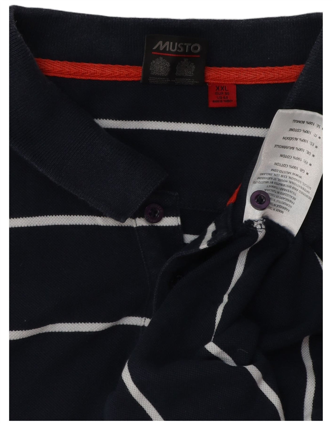 Musto polo majica 2XL tamnoplavi pamuk na pruge