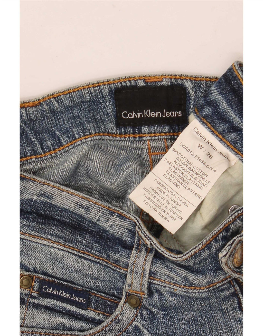 Calvin Klein ženske uske traperice W26 L30 plavi pamuk