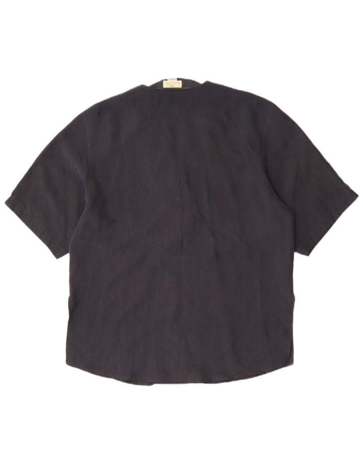 BLUE CLUB Ženska bluza košulja kratkih rukava IT 42 Srednja crna svila