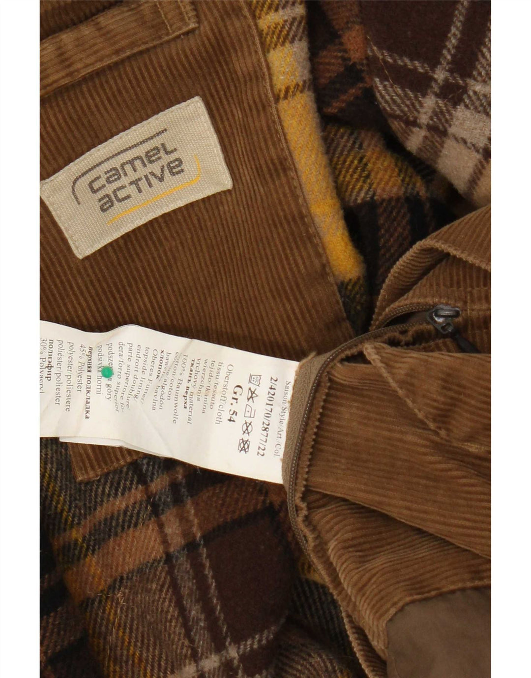 Camel Active muška jakna od samta IT 54 XL bež pamuk