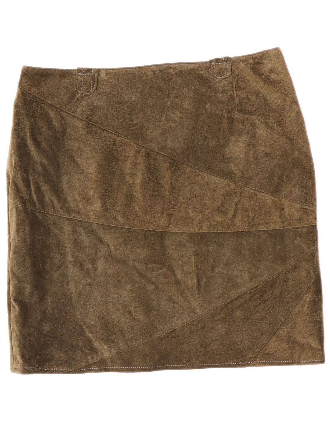 Vintage ženska suknja od brušene kože srednje veličine W32 kaki kože