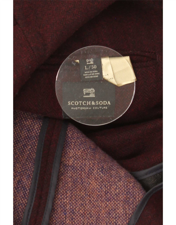 Scotch & Soda muška jakna sa 3 gumba IT 50 Large Burgundy Vuneni