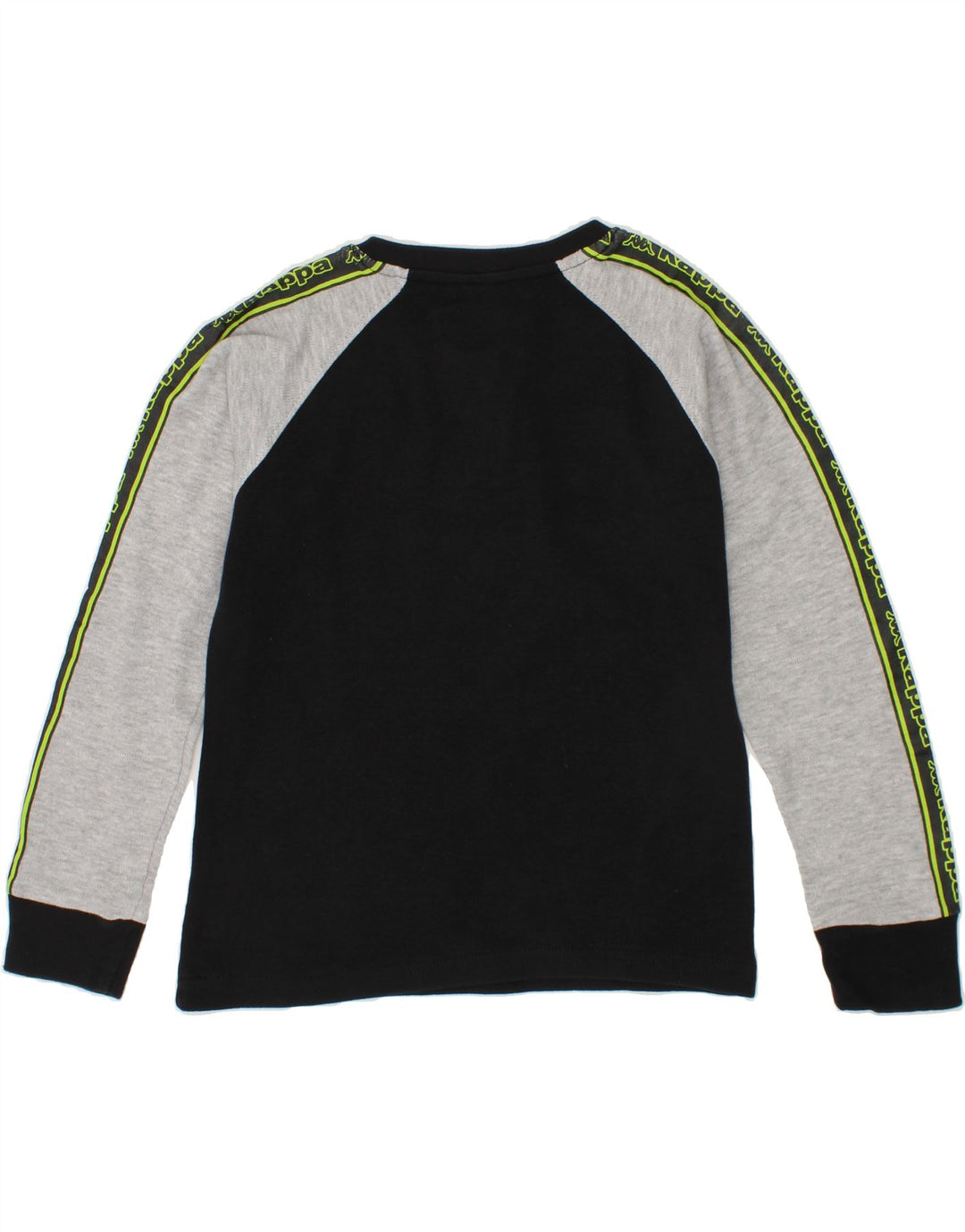 KAPPA Boys Graphic Top Long Sleeve 5-6 Years Black Colourblock Vintage Kappa and Second-Hand Kappa from Messina Hembry 