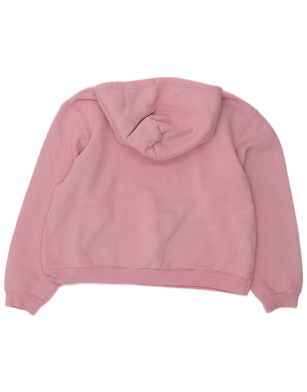 Sweaty Betty Womens Oversized Hoodie Jumper UK 16 Large Pink Cotton