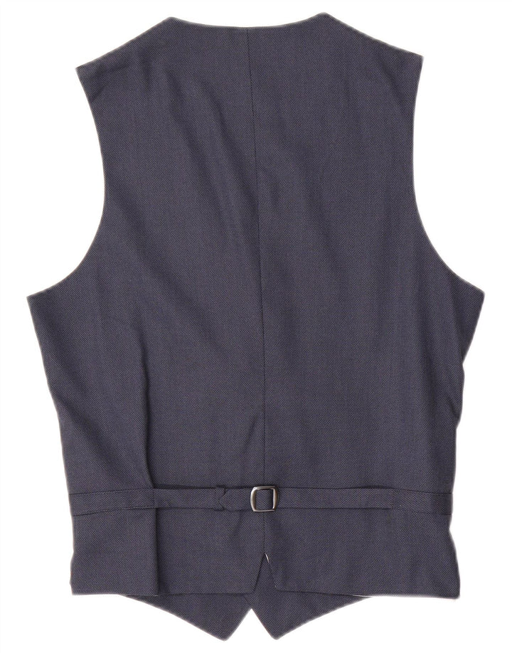 ZARA Mens Waistcoat Medium Navy Blue Polyester