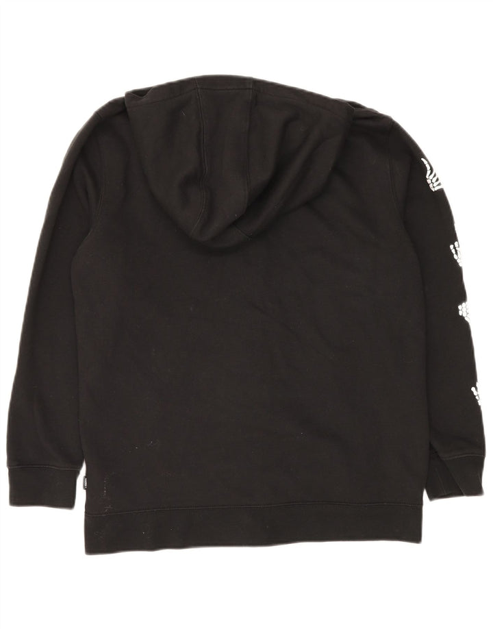 VANS ženski pulover s kapuljačom s grafičkim patentnim zatvaračem UK 18 XL crni pamuk