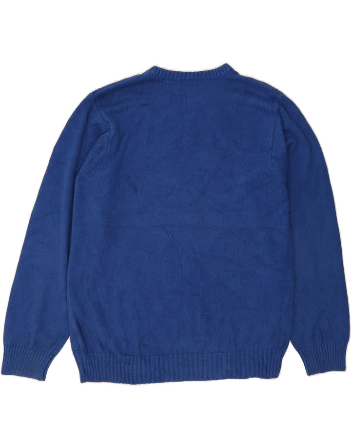 IZOD Mens Boat Neck Jumper Sweater Large Blue Cotton Vintage Izod and Second-Hand Izod from Messina Hembry 