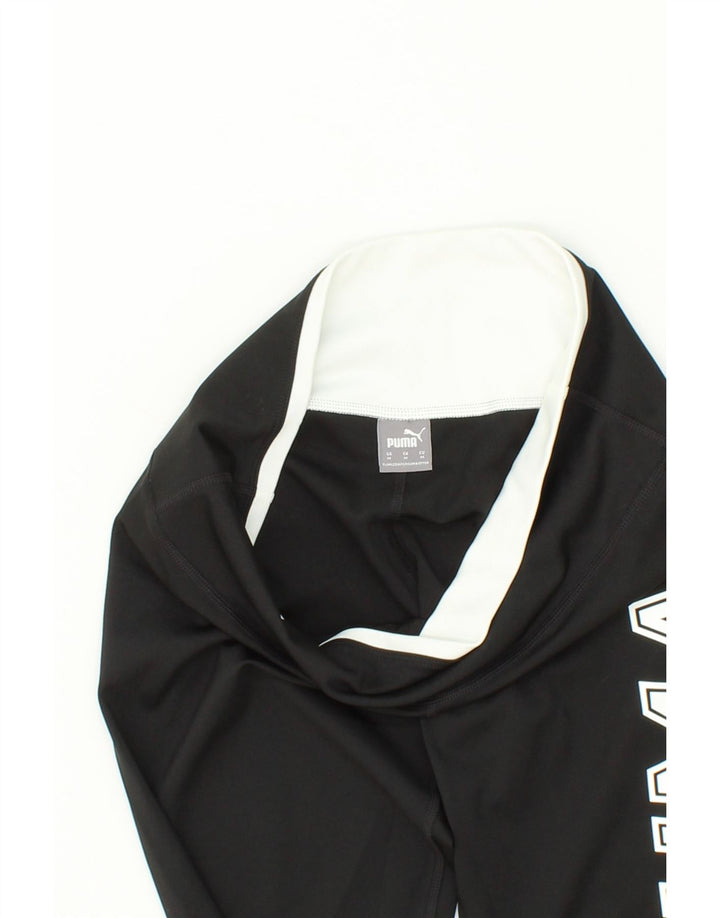 PUMA Womens Graphic Leggings UK 12 Medium  Black Polyester Vintage Puma and Second-Hand Puma from Messina Hembry 
