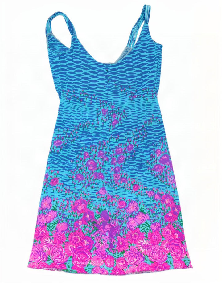 Vintage ženski sundress IT 46 Large Blue Floral