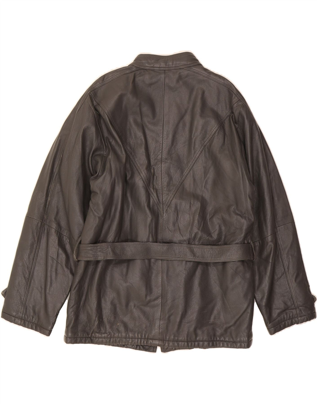 VINTAGE Womens Leather Jacket IT 50 XL Grey Leather Vintage Vintage and Second-Hand Vintage from Messina Hembry 