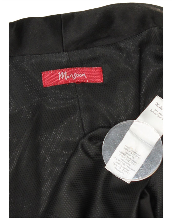 MONSOON ženska jakna otvorenog kratkog kroja UK 10 mali crni poliester