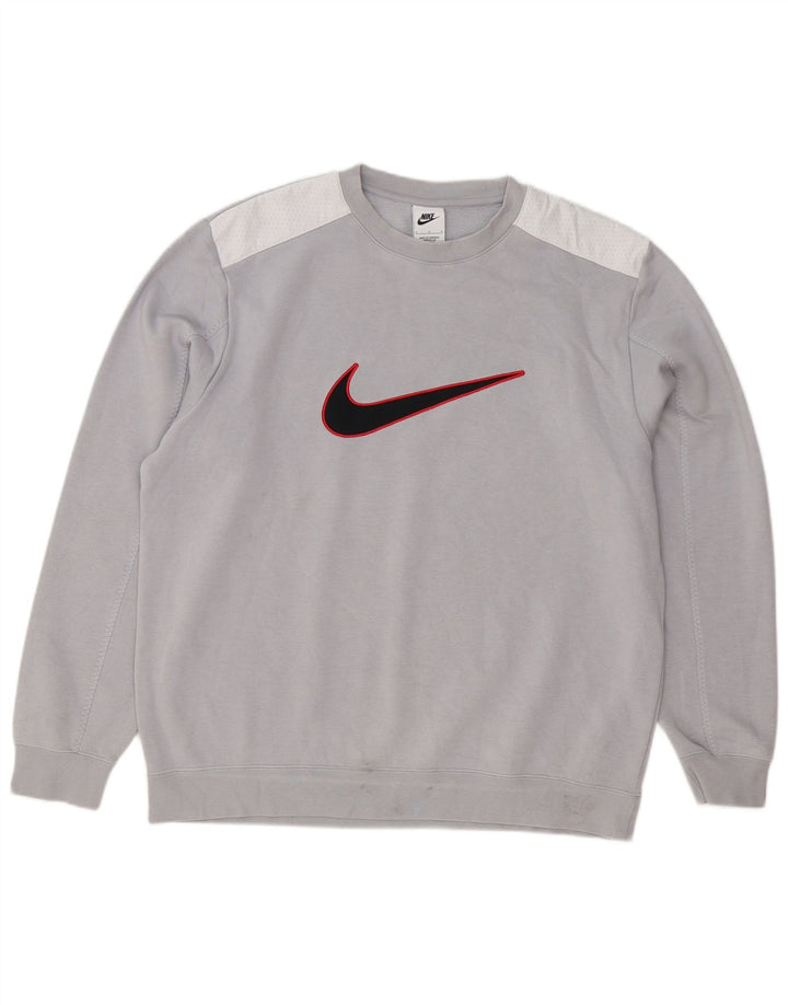 Nike muški džemper s grafičkim motivima, veliki sivi poliester u blokovima boja
