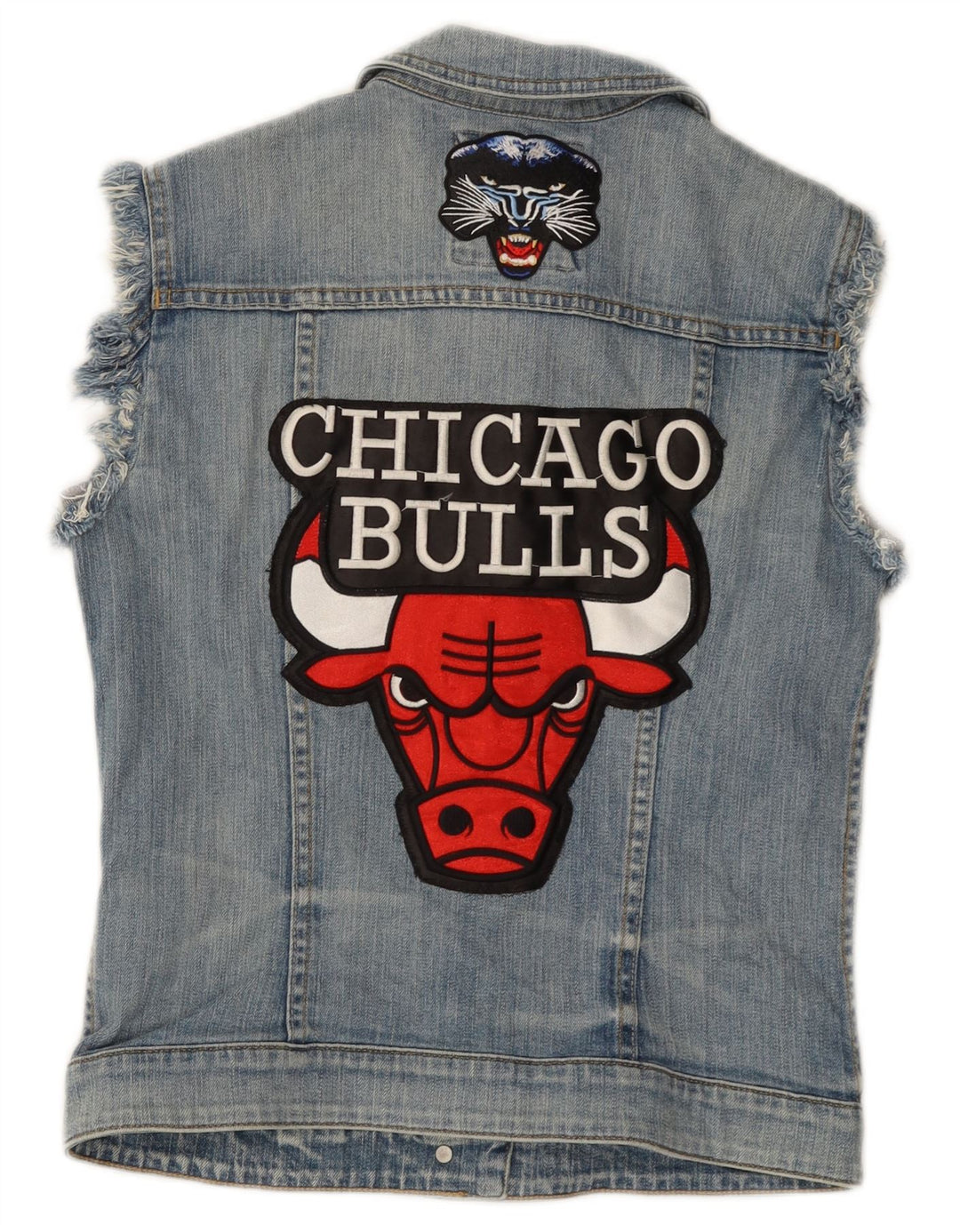 ESPRIT Ženska Chicago Bulls Graphic Denim Gilet UK 12 Srednje plavi pamuk