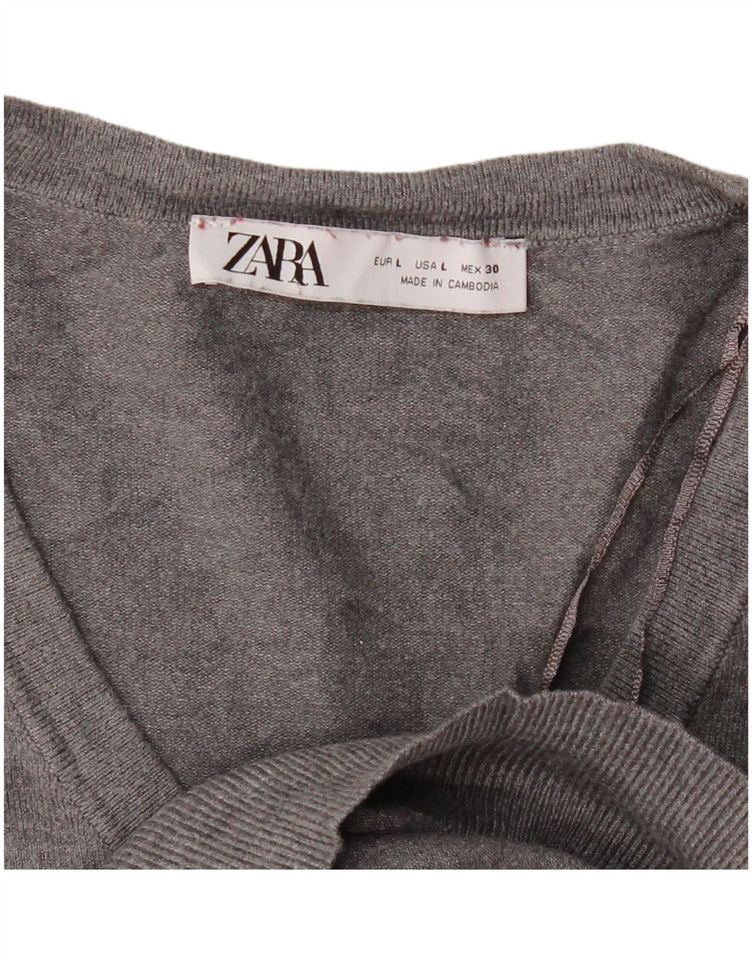 Zara ženski džemper s V-izrezom UK 16 Large Gray